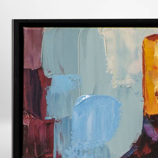Leinwandbild Geselligkeit Multicolor - Mischgewebe - Tanne - 63 x 63 x 4.5 cm