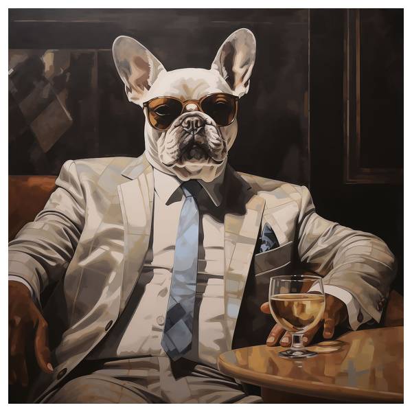 Glazen afbeelding Business Bulldog meerdere kleuren - veiligheidsglas - 80 x 80 x 1.3 cm
