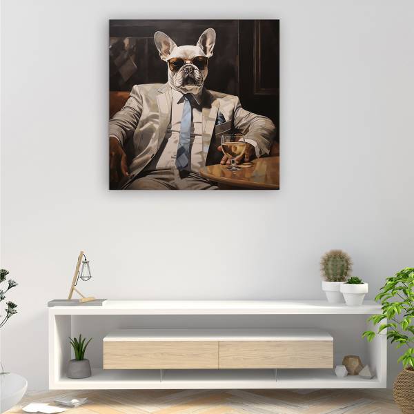 Glazen afbeelding Business Bulldog meerdere kleuren - veiligheidsglas - 80 x 80 x 1.3 cm