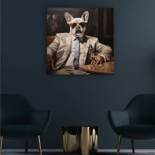 Glazen afbeelding Business Bulldog meerdere kleuren - veiligheidsglas - 80 x 80 x 1.3 cm