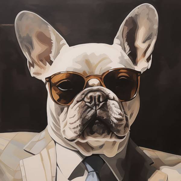 Glazen afbeelding Business Bulldog meerdere kleuren - veiligheidsglas - 80 x 80 x 1.3 cm