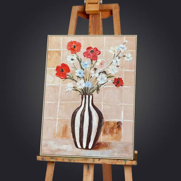 Canvas afbeelding Matisse flowers A meerdere kleuren - mixweefsel - pijnboomhout - 60 x 80 x 3.8 cm