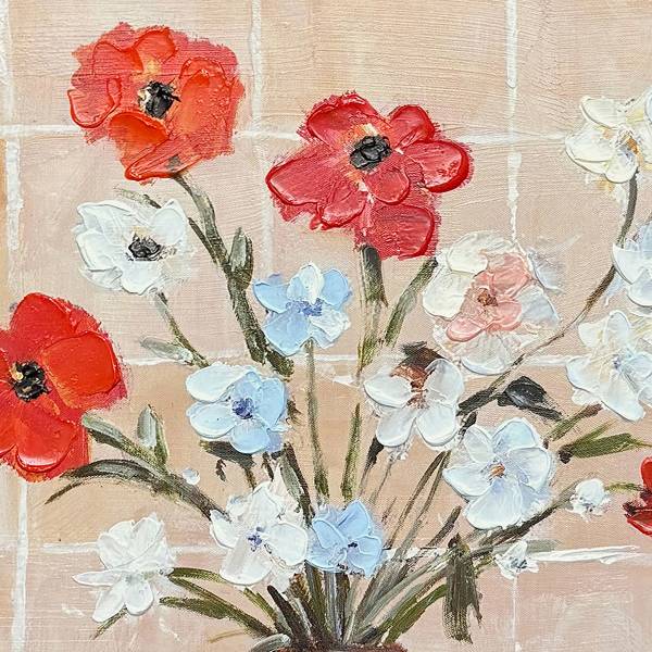 Canvas afbeelding Matisse flowers A meerdere kleuren - mixweefsel - pijnboomhout - 60 x 80 x 3.8 cm