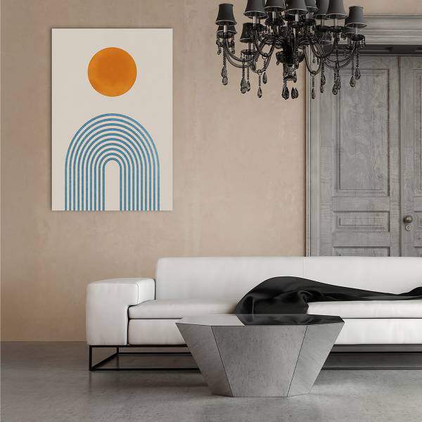 Leinwandbild Orange Dot Multicolor - Mischgewebe - Pinie - 80 x 120 x 1.8 cm