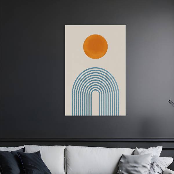 Leinwandbild Orange Dot Multicolor - Mischgewebe - Pinie - 80 x 120 x 1.8 cm