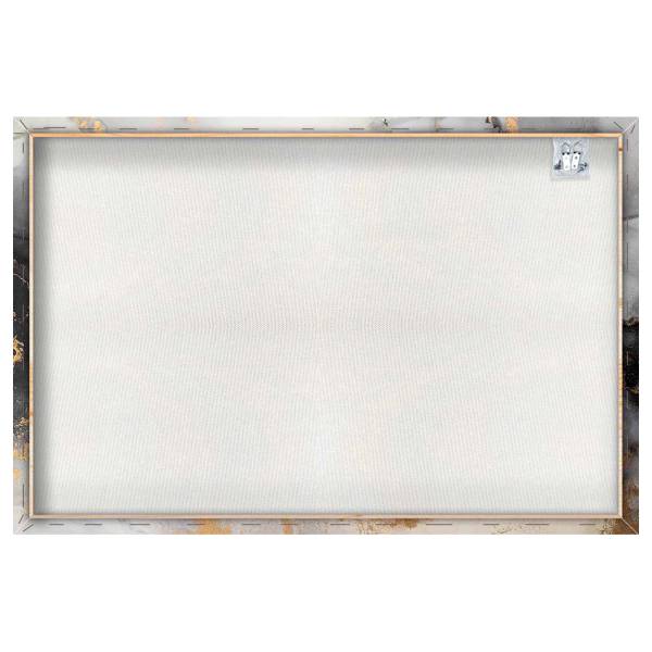 Leinwandbild Gold umspielt Schwarz Schwarz - Weiß - Mischgewebe - Pinie - 80 x 120 x 3.1 cm