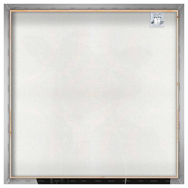 Leinwandbild Schöne Kuh Schwarz - Weiß - Mischgewebe - Pinie - 95 x 95 x 3.1 cm