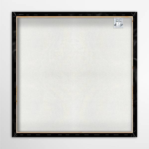 Leinwandbild Imposanter Tiger Typ B Schwarz - Weiß - Mischgewebe - Pinie - 95 x 95 x 3.1 cm