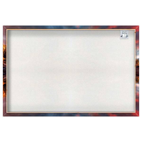 Leinwandbild Spiegelnde Berge Multicolor - Mischgewebe - Pinie - 80 x 120 x 3.1 cm