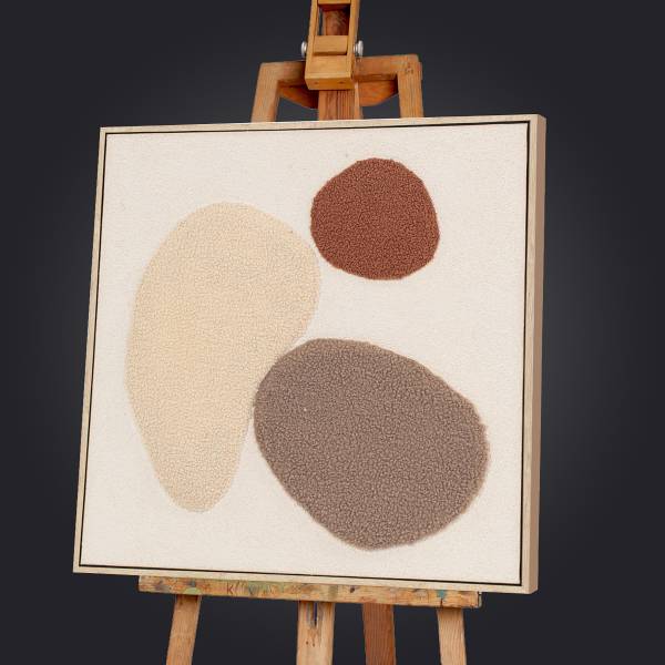 Wandbild Fluffy Islands Typ A Multicolor - Mischgewebe - Pinie - 60 x 60 x 4.5 cm