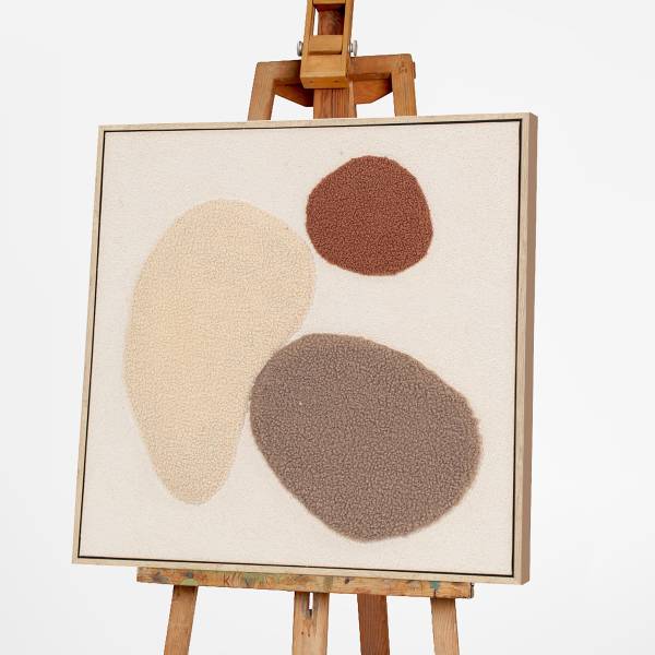Wandbild Fluffy Islands Typ A Multicolor - Mischgewebe - Pinie - 60 x 60 x 4.5 cm
