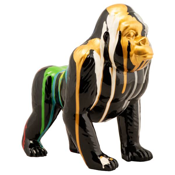 Skulptur Bunter Gorilla Multicolor - Kunststein - 25 x 25 x 25 cm