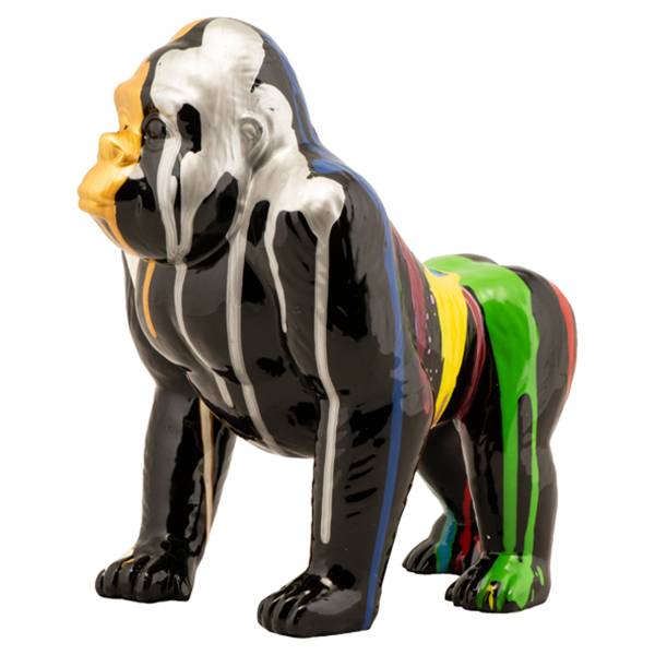 Skulptur Bunter Gorilla Multicolor - Kunststein - 25 x 25 x 25 cm