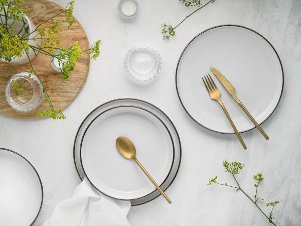Tafelservice Nordic Festive 12-teilig Steinzeug - Weiß
