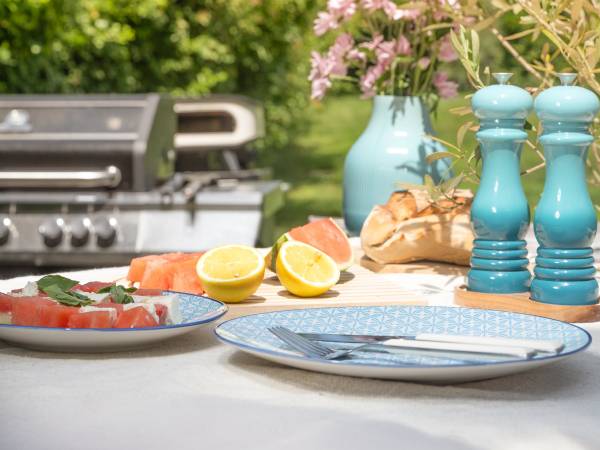 Tafelservice Mediterran Blau 12-teilig Steinzeug