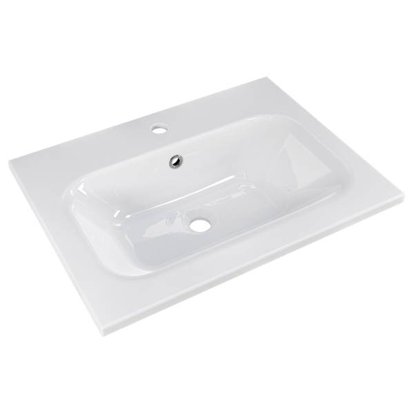 Einzelwaschtisch 6110 Variante B Weiß - Breite: 64 cm