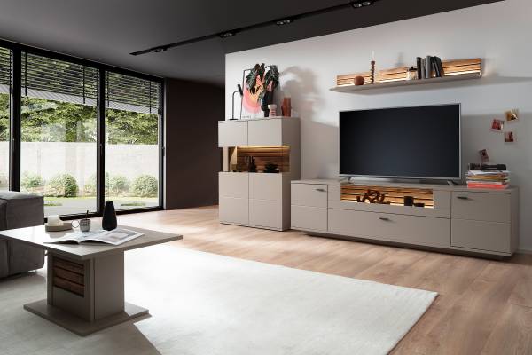 Wandboard Pintuk Sandgrau / Eiche Dekor