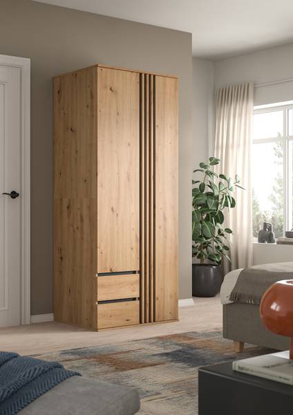 Armadio battente Tofta effetto rovere - Con cassetti
