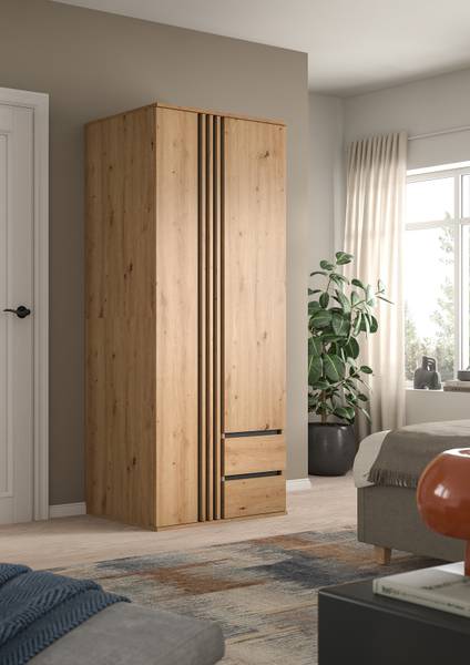 Armadio battente Tofta effetto rovere - Con cassetti