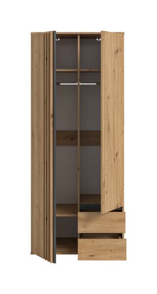 Armadio battente Tofta effetto rovere - Con cassetti