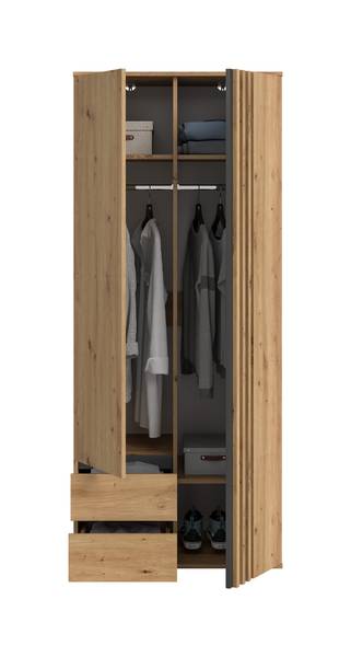 Armadio battente Tofta effetto rovere - Con cassetti