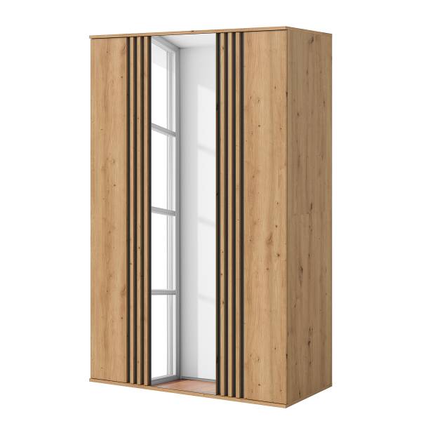 Armadio battente Tofta con specchio effetto rovere