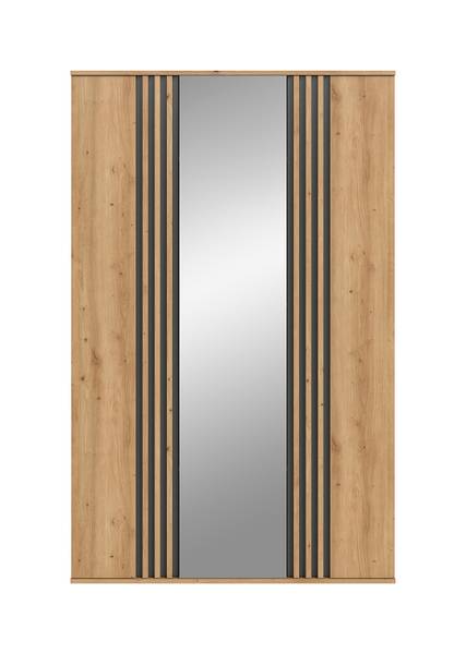 Armadio battente Tofta con specchio effetto rovere