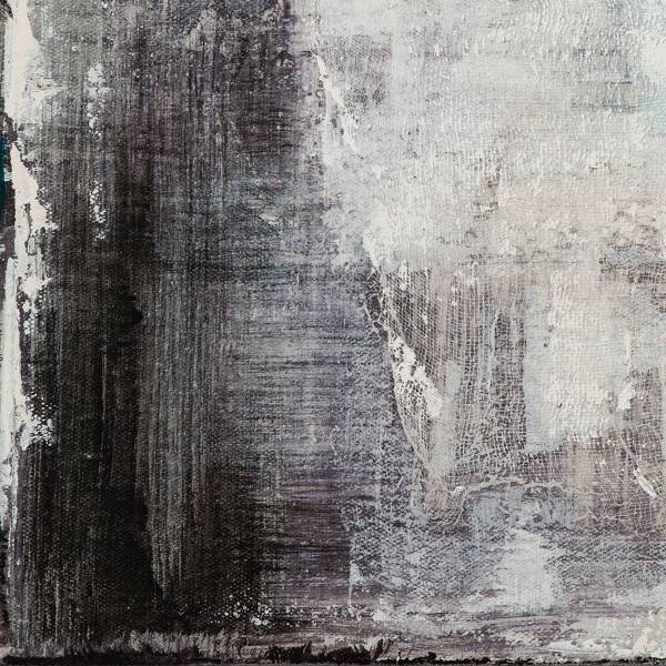 Leinwandbild Abstrakte Komposition Grau Leinwand / Tanne massiv - Mehrfarbig
