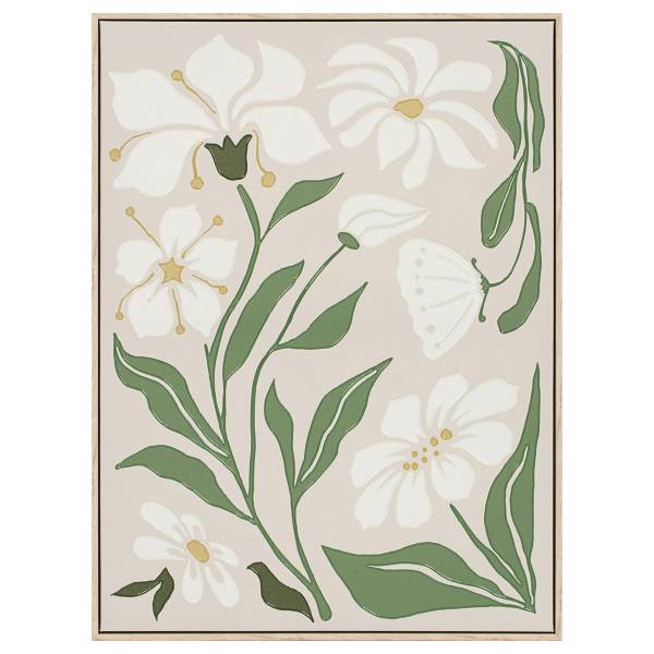 Bild Natural Flowers Typ B Leinwand - Beige / Grün