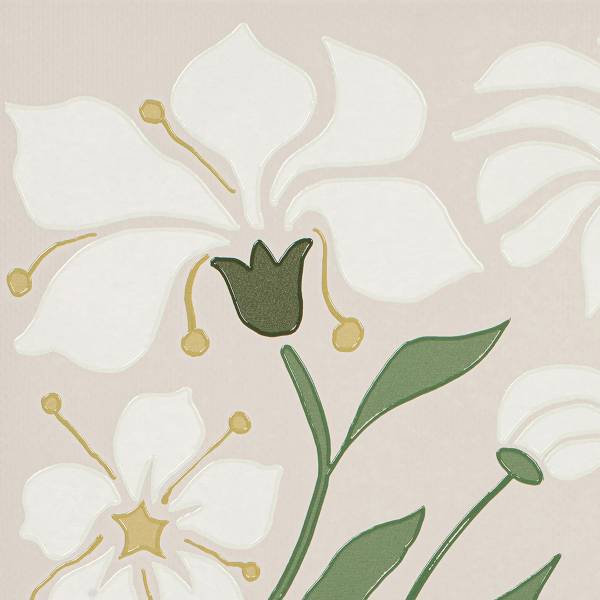 Bild Natural Flowers Typ B Leinwand - Beige / Grün