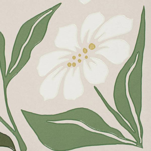 Bild Natural Flowers Typ B Leinwand - Beige / Grün