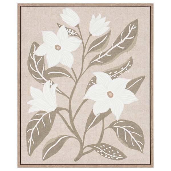 Afbeelding Quiet Blossomity type B canvas - beige/groen