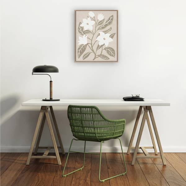 Afbeelding Quiet Blossomity type B canvas - beige/groen