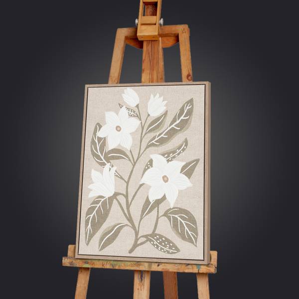 Afbeelding Quiet Blossomity type B canvas - beige/groen