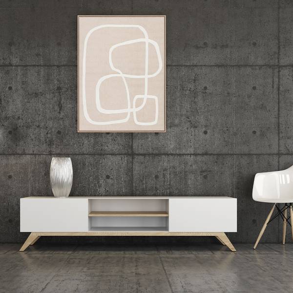 Bild Pure Lines Leinwand - Beige