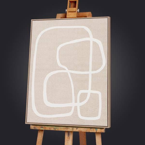 Bild Pure Lines Leinwand - Beige