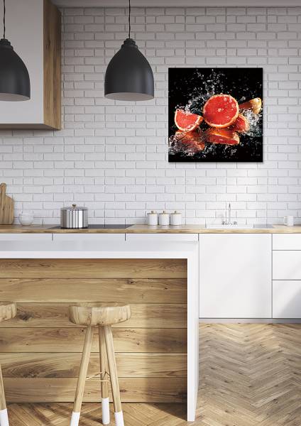 Glazen afbeelding Splash Blood Orange Veiligheidsglas - zwart/rood