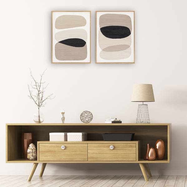 Bild Easy of Weight Typ A Leinwand - Schwarz / Beige / Braun