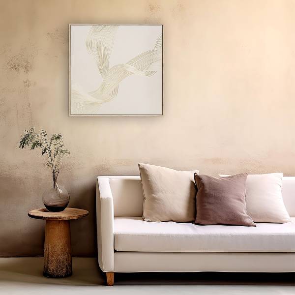 Bild Golden Swirl Typ A Leinwand - Beige