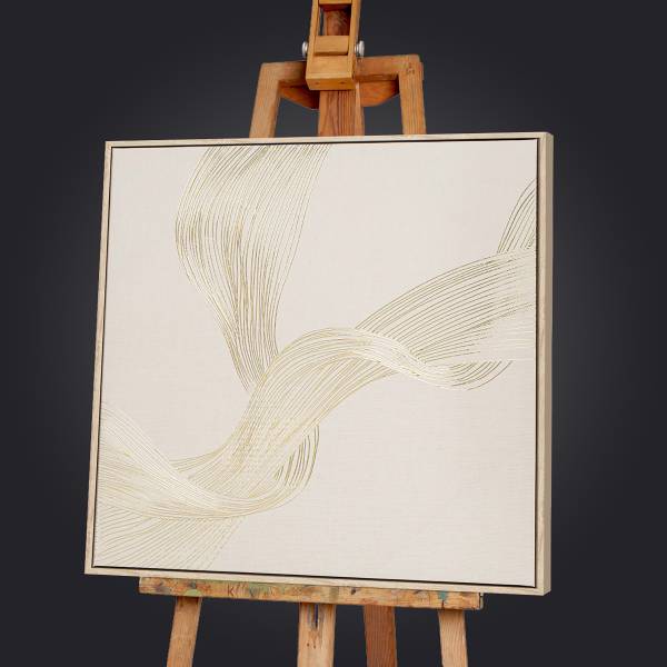 Bild Golden Swirl Typ A Leinwand - Beige
