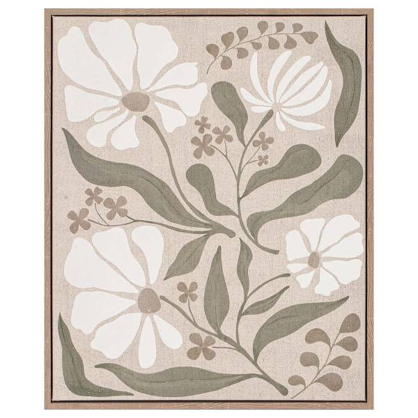 Afbeelding Quiet Blossomity type A canvas - beige/groen