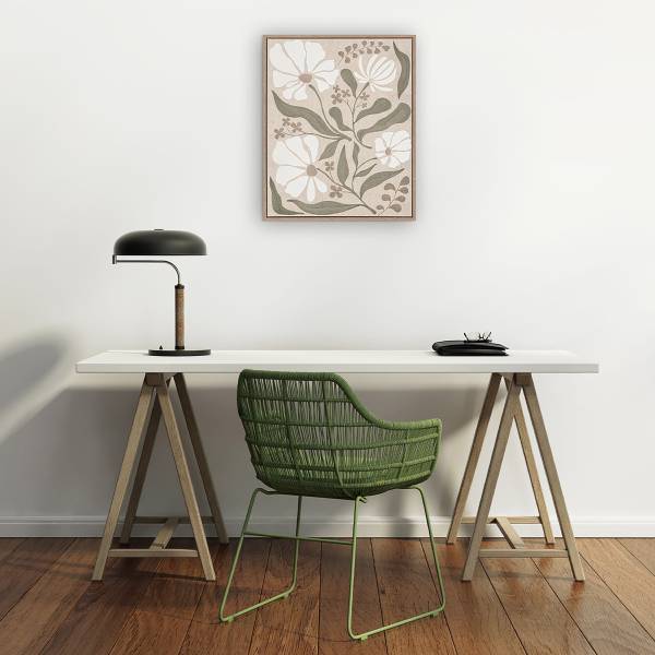 Afbeelding Quiet Blossomity type A canvas - beige/groen