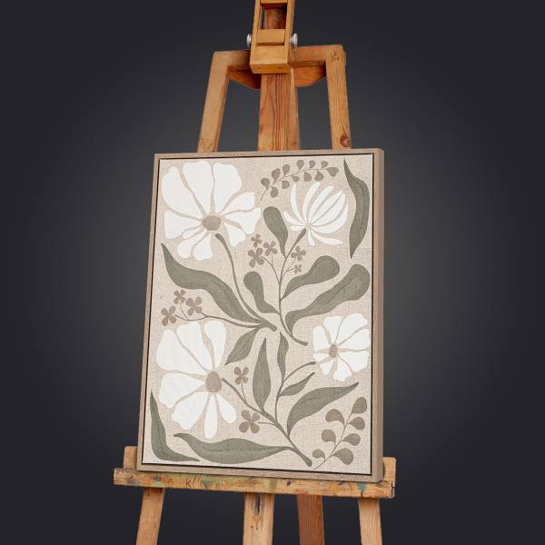 Afbeelding Quiet Blossomity type A canvas - beige/groen