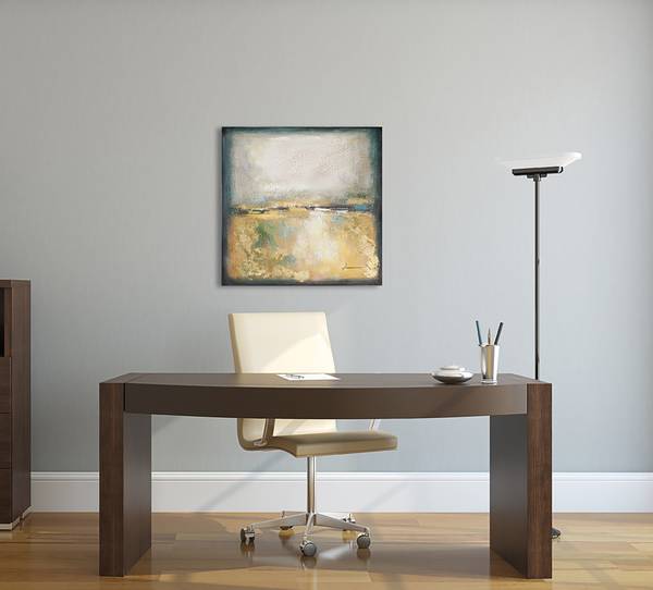 Leinwandbild Heller Horizont Leinwand / Tanne massiv - 70 x 70 cm