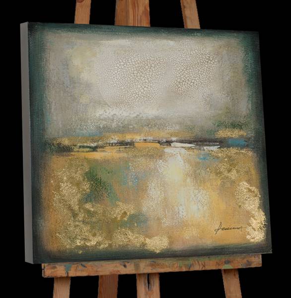 Leinwandbild Heller Horizont Leinwand / Tanne massiv - 70 x 70 cm