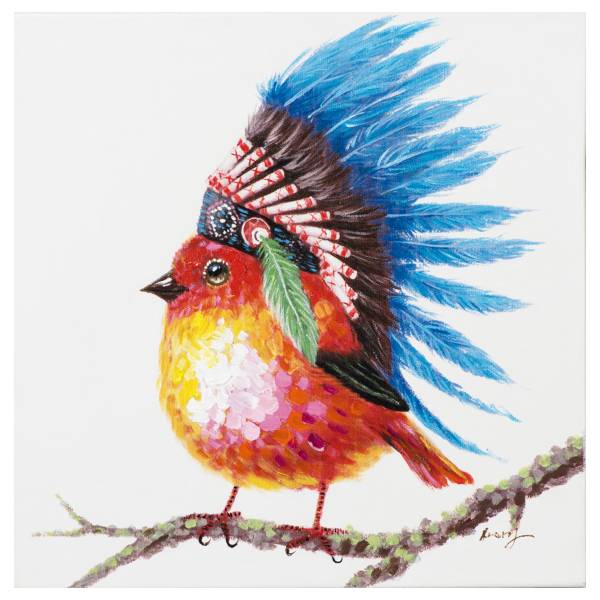 Canvas afbeelding Indian bird canvas/massief sparrenhout - meerdere kleuren