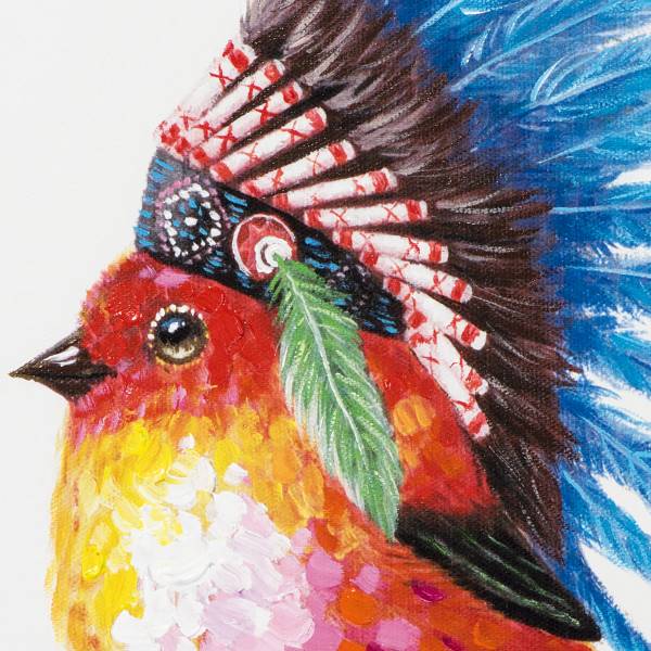 Canvas afbeelding Indian bird canvas/massief sparrenhout - meerdere kleuren