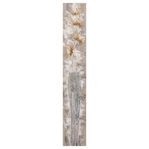 Leinwandbild Chrysanthemen in Gold Typ A Leinwand / Pinie massiv - Mehrfarbig