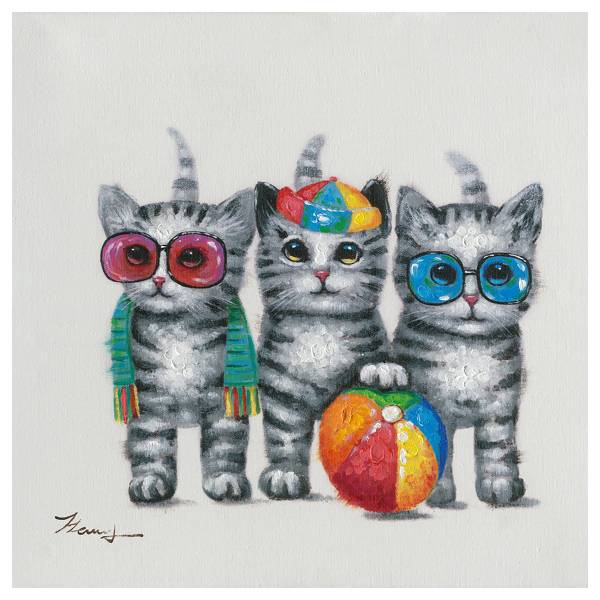 Canvas afbeelding Coole cats kids canvas/massief sparrenhout - meerdere kleuren
