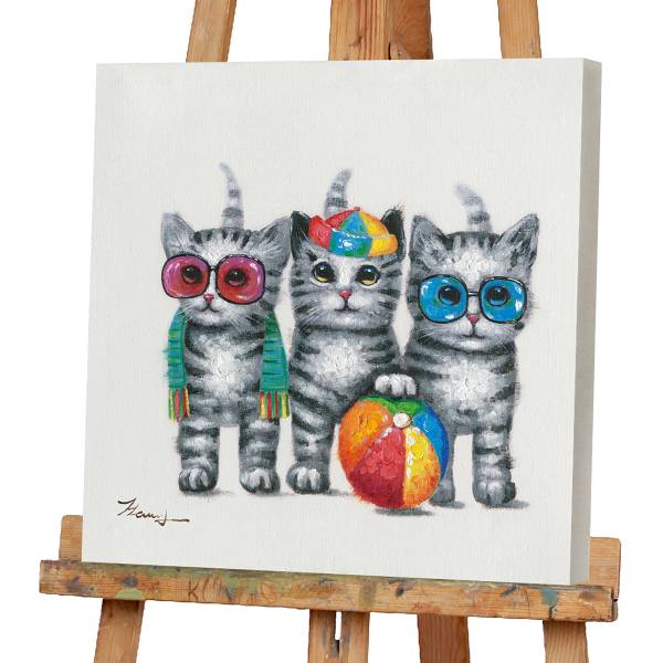 Canvas afbeelding Coole cats kids canvas/massief sparrenhout - meerdere kleuren